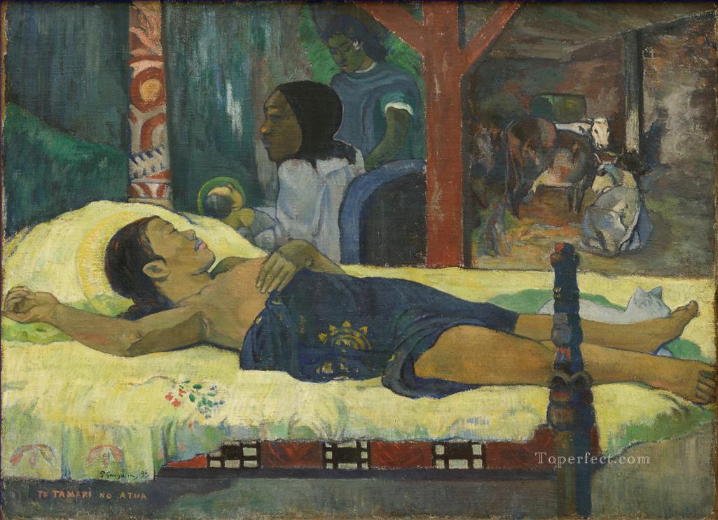 Te Tamari No Atua Nativity Post Impressionism Primitivism Paul Gauguin Oil Paintings
